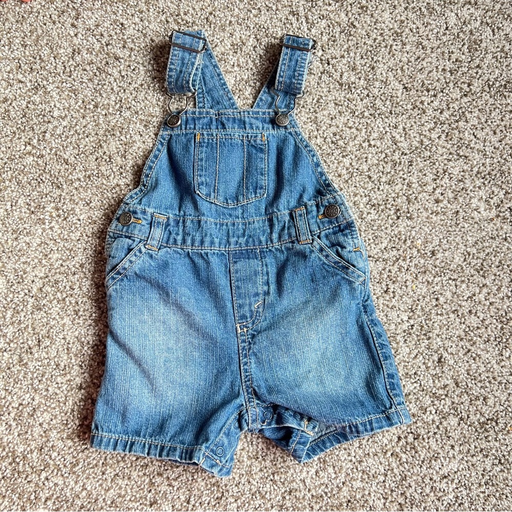 Koala Baby Denim Overall Shorts (Size 12M)